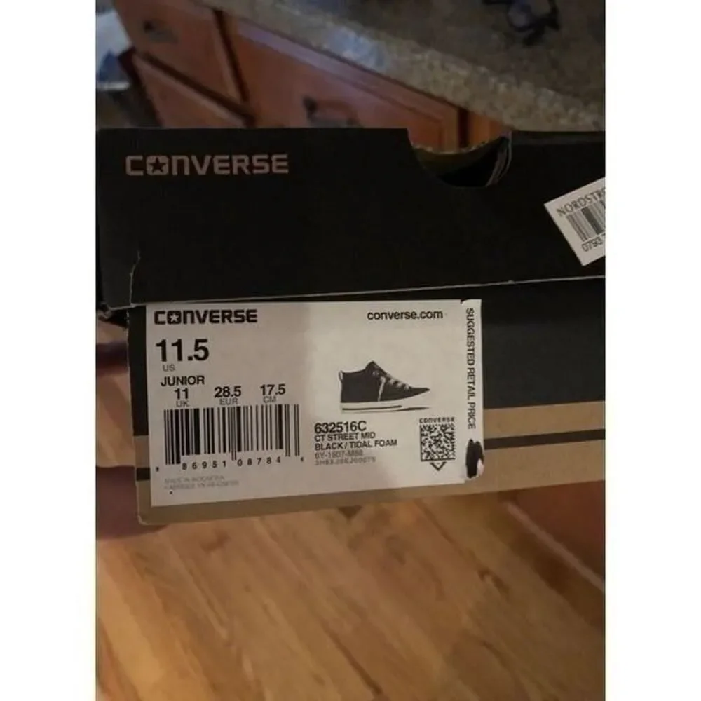 Converse Boy‎ Black Leather shoes 11.5